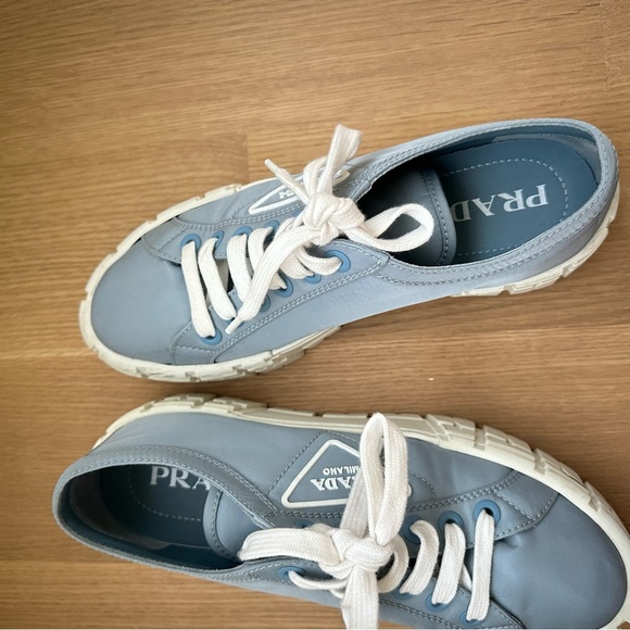 PRADA Women's Gabardine Wheel Platform 'Light Blue' size 40 - Picture 3 of 7